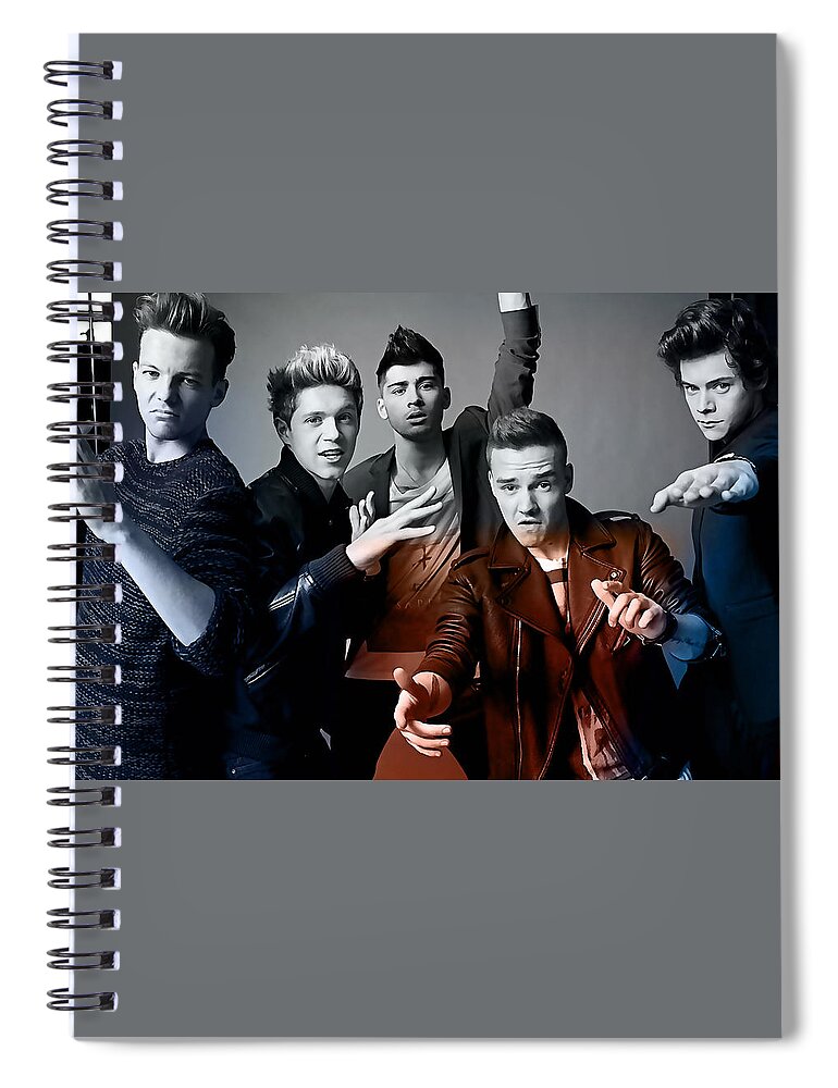 One Direction Digital Art Mixed Media Spiral Notebook featuring the mixed media One Direction by Marvin Blaine