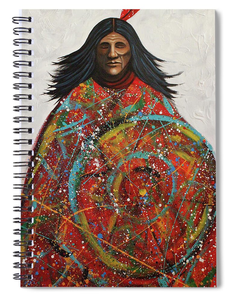  Spiral Notebook featuring the painting One Feather Splash by Lance Headlee