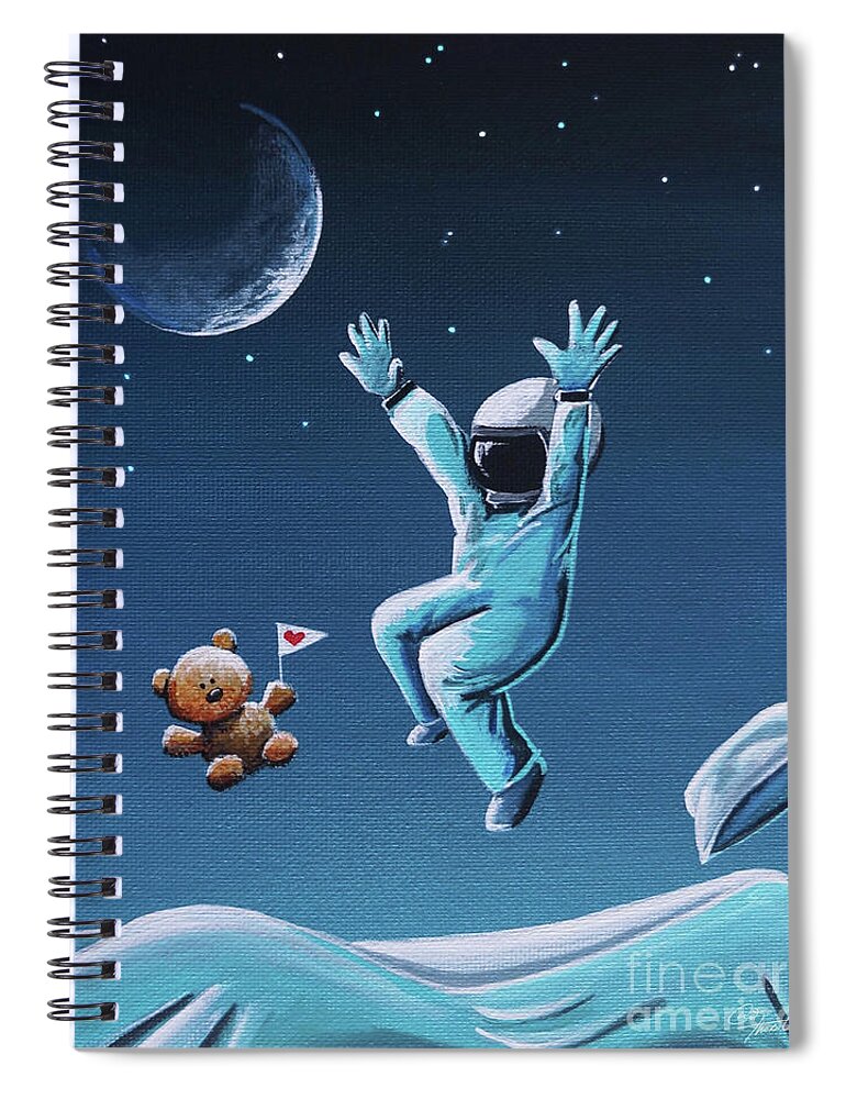Astronaut Spiral Notebook featuring the painting One Giant Leap by Cindy Thornton