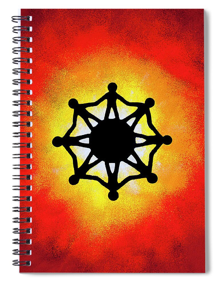 One Humanity Spiral Notebook featuring the photograph One Humanity Hand in Hand by Tim Gainey