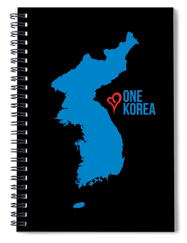 Funny Spiral Notebook featuring the digital art One Korea Love Unification Flag by Flippin Sweet Gear