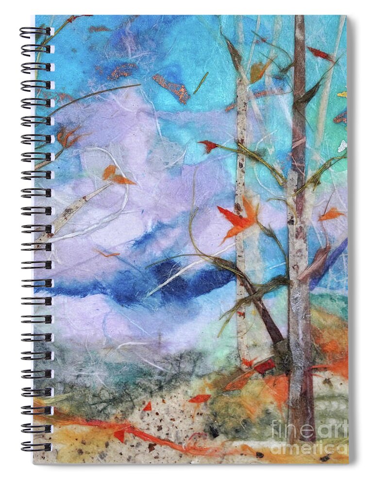 Collage Spiral Notebook featuring the mixed media Only Time by Christine Chin-Fook