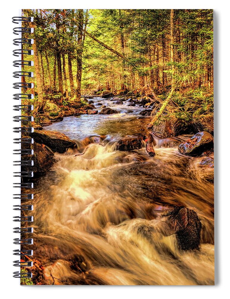 Waterfall Spiral Notebook featuring the photograph Ontonagon River Meandering Through The Pines by Dale Kauzlaric