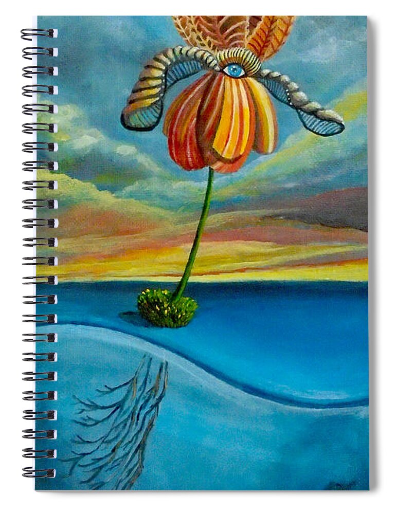 Flower Spiral Notebook featuring the painting Onwards by Mindy Huntress