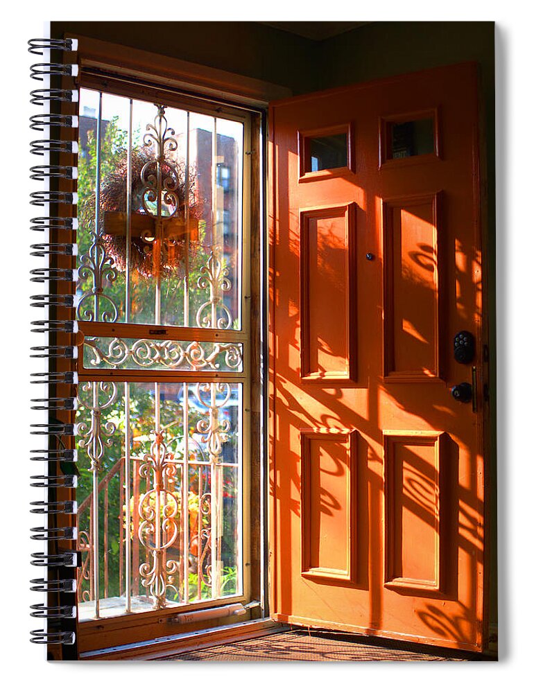 Orange Spiral Notebook featuring the digital art Open Door by Leon deVose