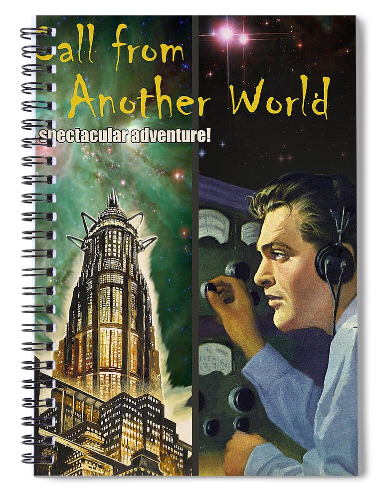 Operator Spiral Notebook featuring the digital art Operator on Call from Another World by Long Shot