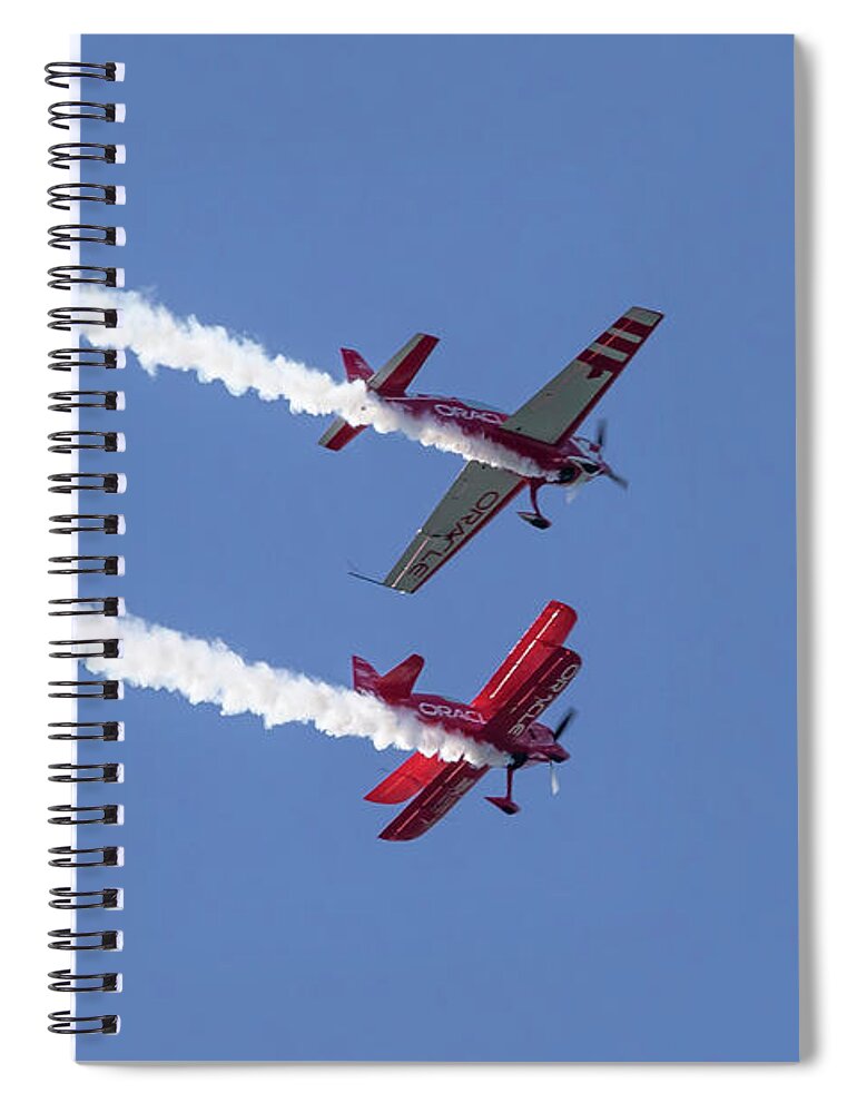 Oracle Spiral Notebook featuring the photograph Oracle Planes by Gary Geddes
