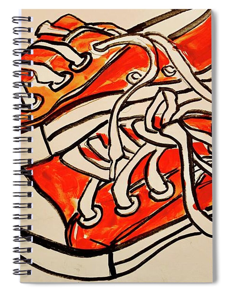  Spiral Notebook featuring the painting Orange by Angie ONeal