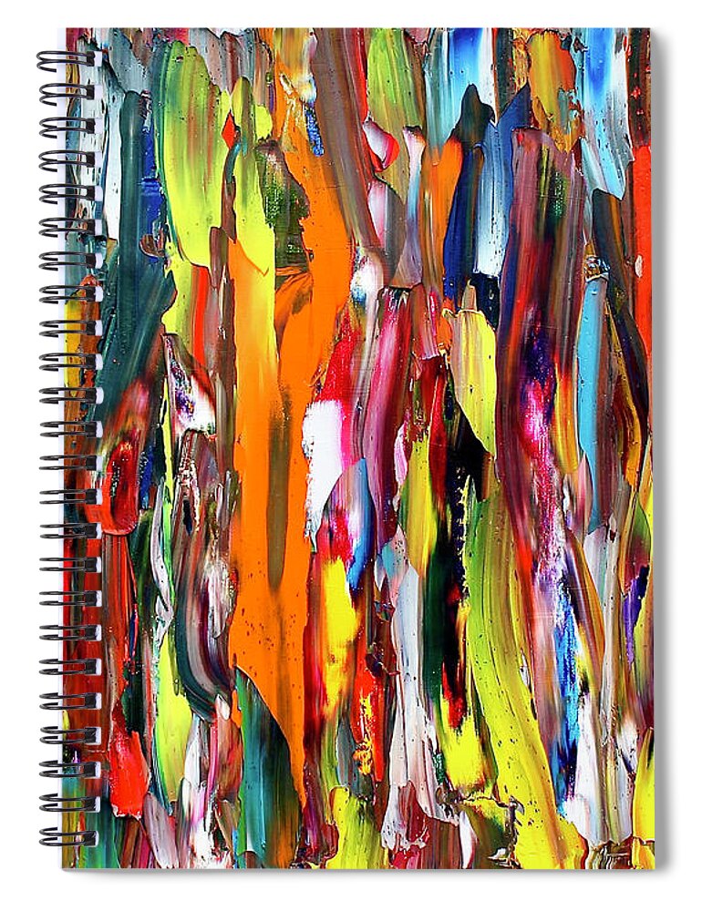 Abstract Spiral Notebook featuring the painting Orange Delight by Teresa Moerer