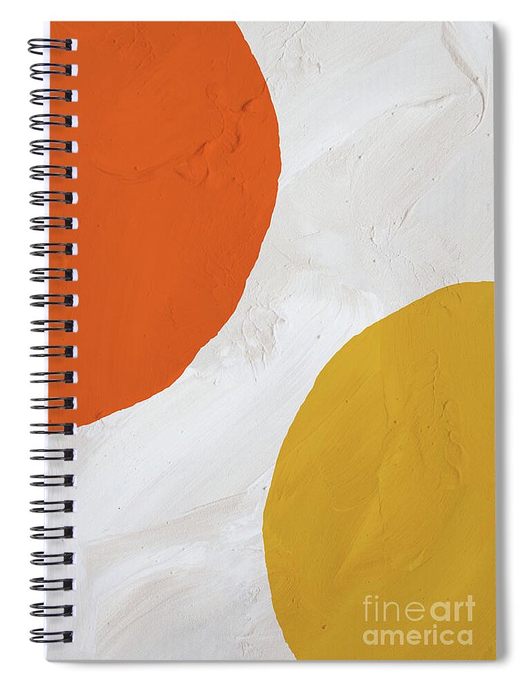 Abstract Painting Spiral Notebook featuring the painting Orange, Yellow And White by Abstract Art