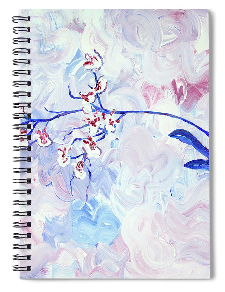 Flower Spiral Notebook featuring the painting Orchids by Britt Miller