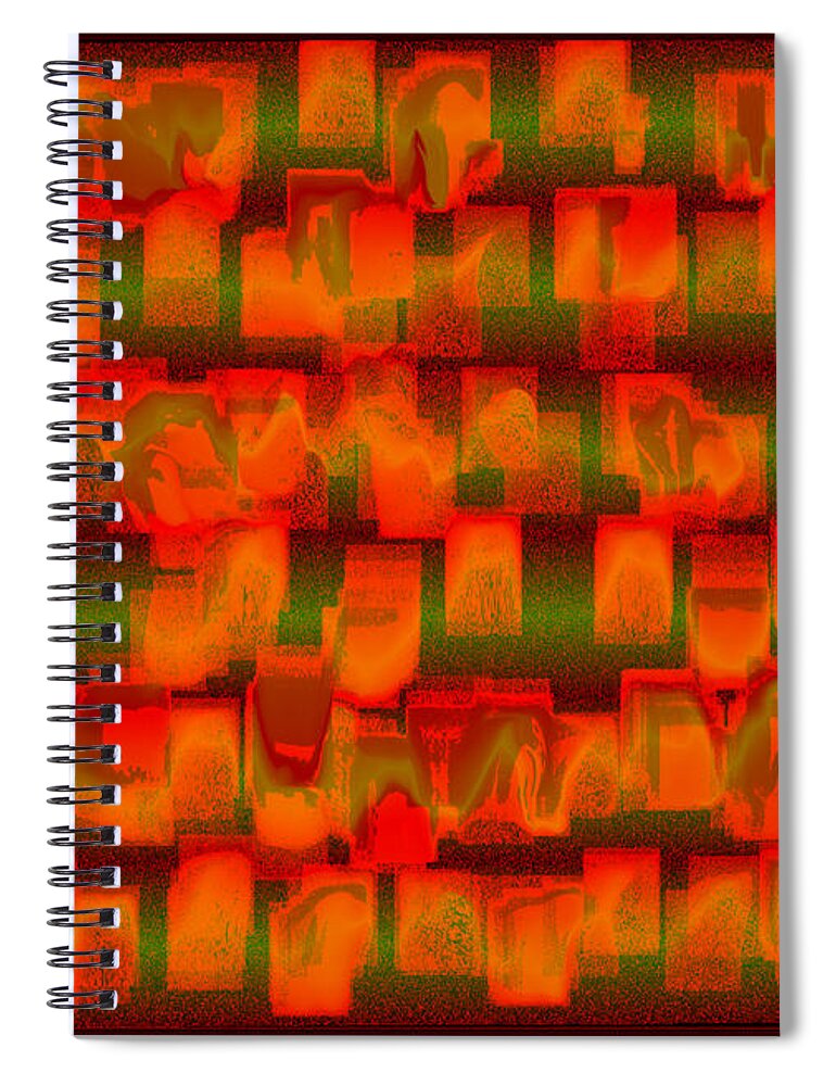 Abstract Spiral Notebook featuring the digital art Orderly Jumble by Kae Cheatham
