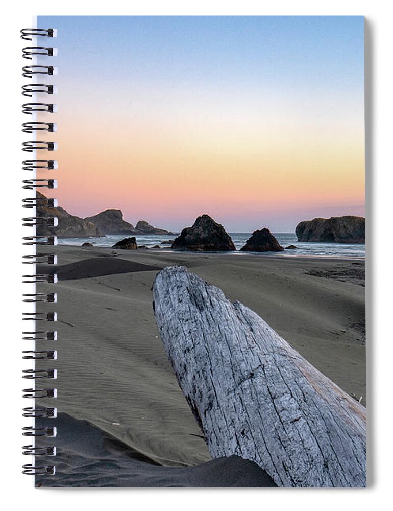 Sunset Spiral Notebook featuring the photograph Oregon Pacific Sunset 2 by Ron Long Ltd Photography