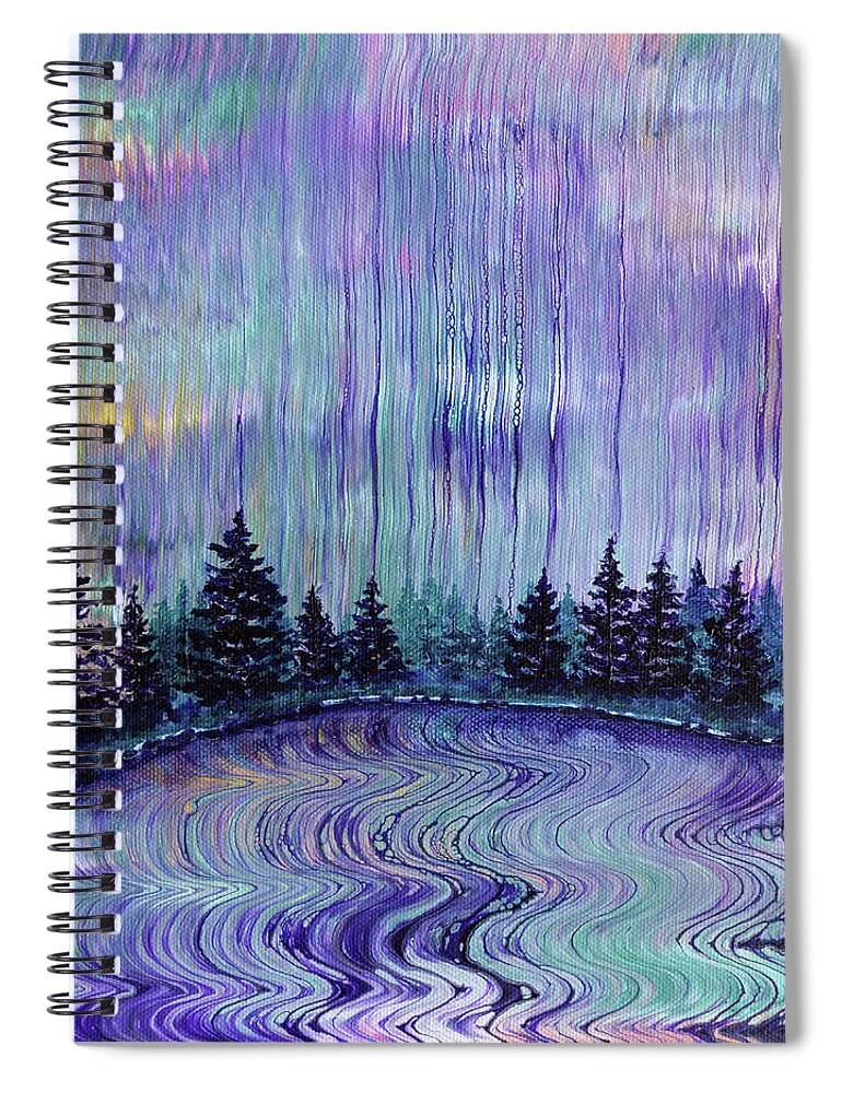 Oregon Spiral Notebook featuring the painting Oregon Purple Rain by Laura Iverson