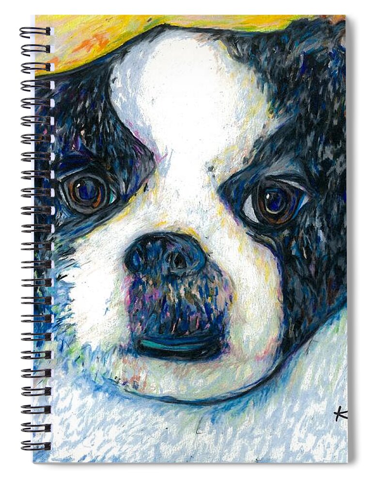 #dogs #dogsofinstagram #dog #dogstagram #puppy #doglover #dogoftheday #instadog #doglovers #doglife #pets #love #puppylove #puppies #pet #puppiesofinstagram #dogsofinsta #cute #instagram #of #petsofinstagram #dogslife #doggo #animals #ilovemydog #cats #doglove #petstagram #dogphotography #cutedogs Spiral Notebook featuring the drawing Oreo by Jon Kittleson