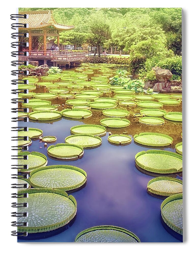Horse Spiral Notebook featuring the photograph Oriental Fantasy Garden-Photography by Sungei Park in Taipei, Taiwan-2 by Artto Pan