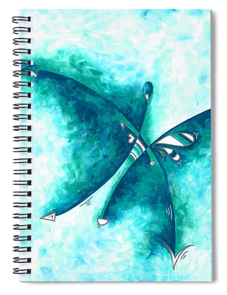 Abstract Art Spiral Notebook featuring the painting Original Abstract Art Contemporary Modern Art Prints Painting Megan Duncanson Aqua Dreams by Megan Aroon