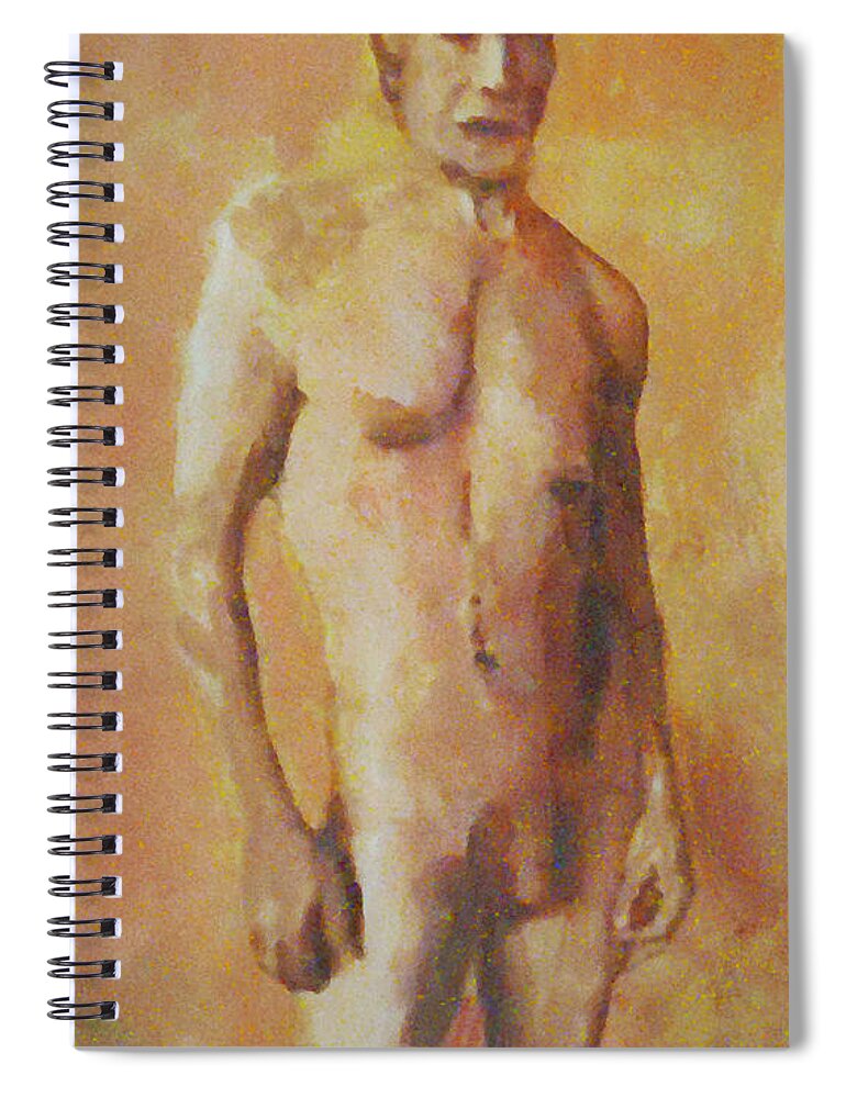 Male Spiral Notebook featuring the painting Original-fine-art-paintings-male-contemporary-nudes-nov20a by G Linsenmayer