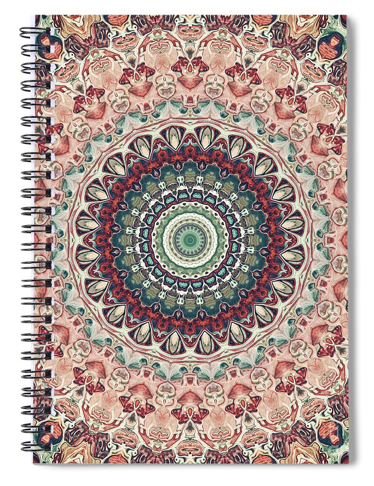 Mandala Spiral Notebook featuring the digital art Ornate Mandala One by Phil Perkins