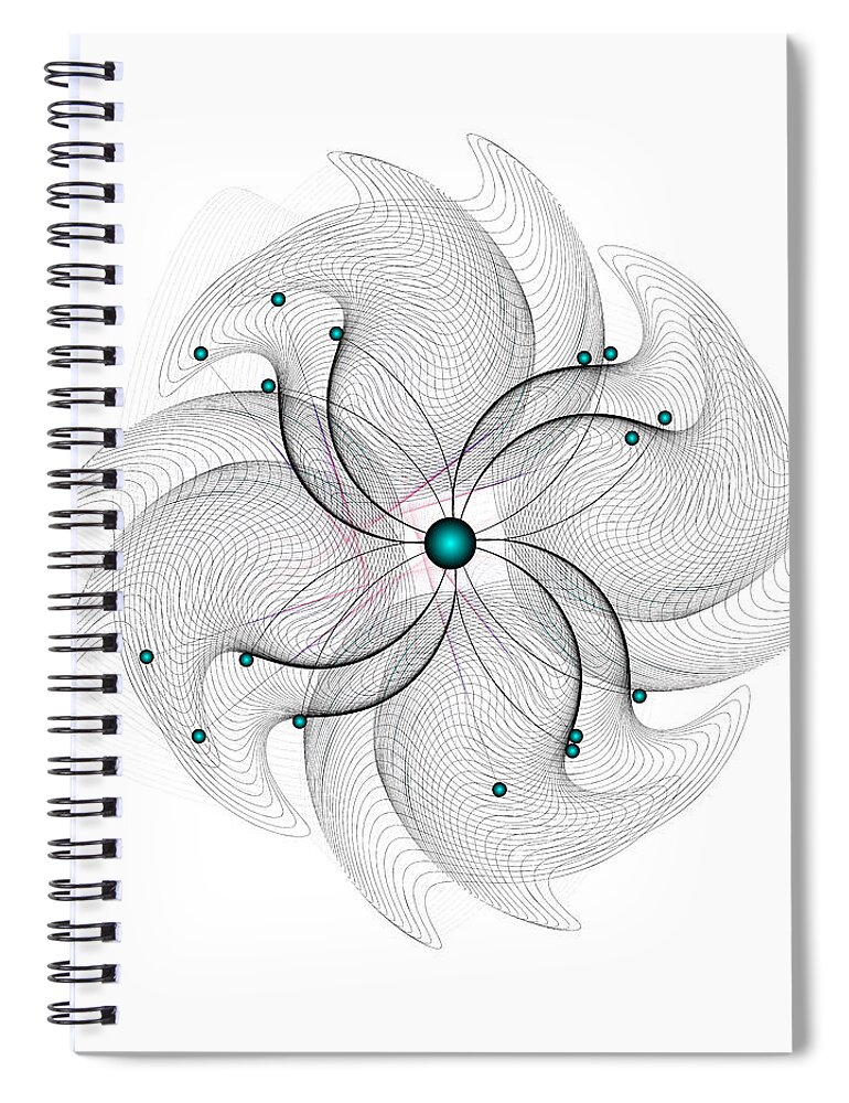 Abstract Mandala Spiral Notebook featuring the digital art Ornativo Vero Circulus No 4253 by Alan Bennington