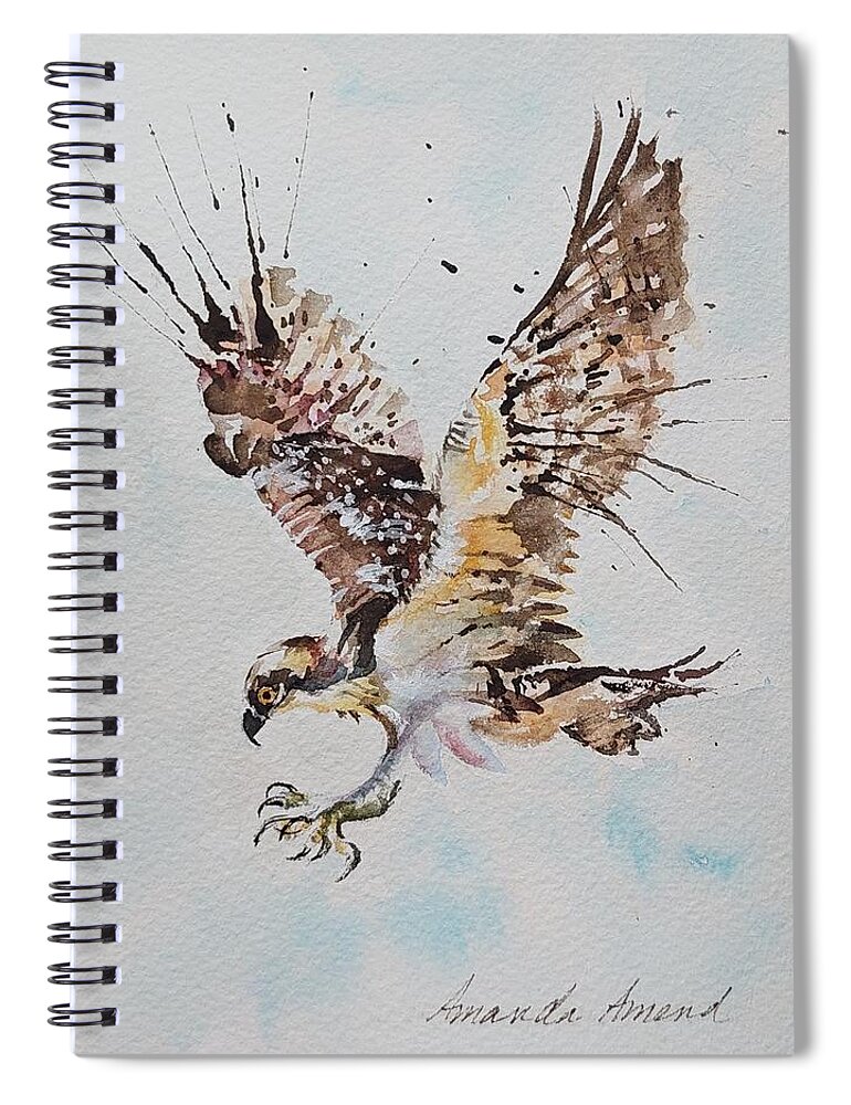 Osprey Spiral Notebook featuring the painting Osprey by Amanda Amend