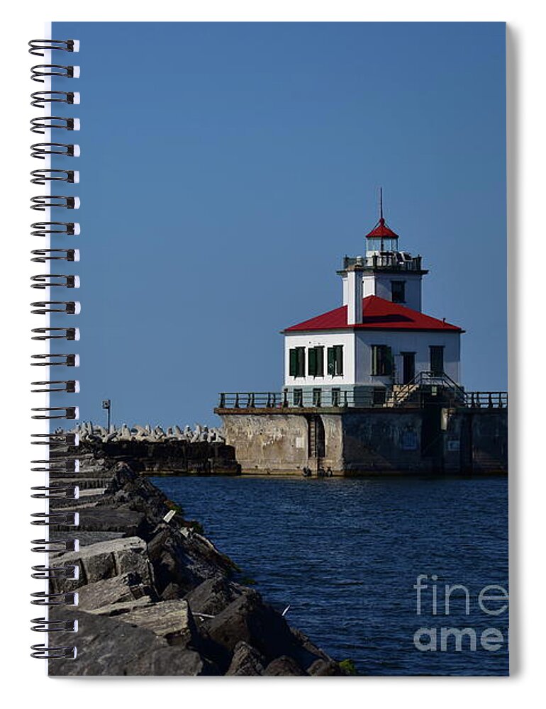 Lighthouse Spiral Notebook featuring the photograph Oswego, NY Lighthouse 7 by Bailey Maier