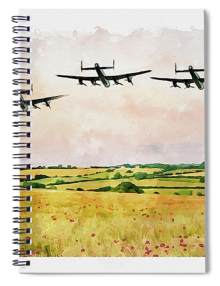 Art Spiral Notebook featuring the digital art Our Bomber Boys by Airpower Art