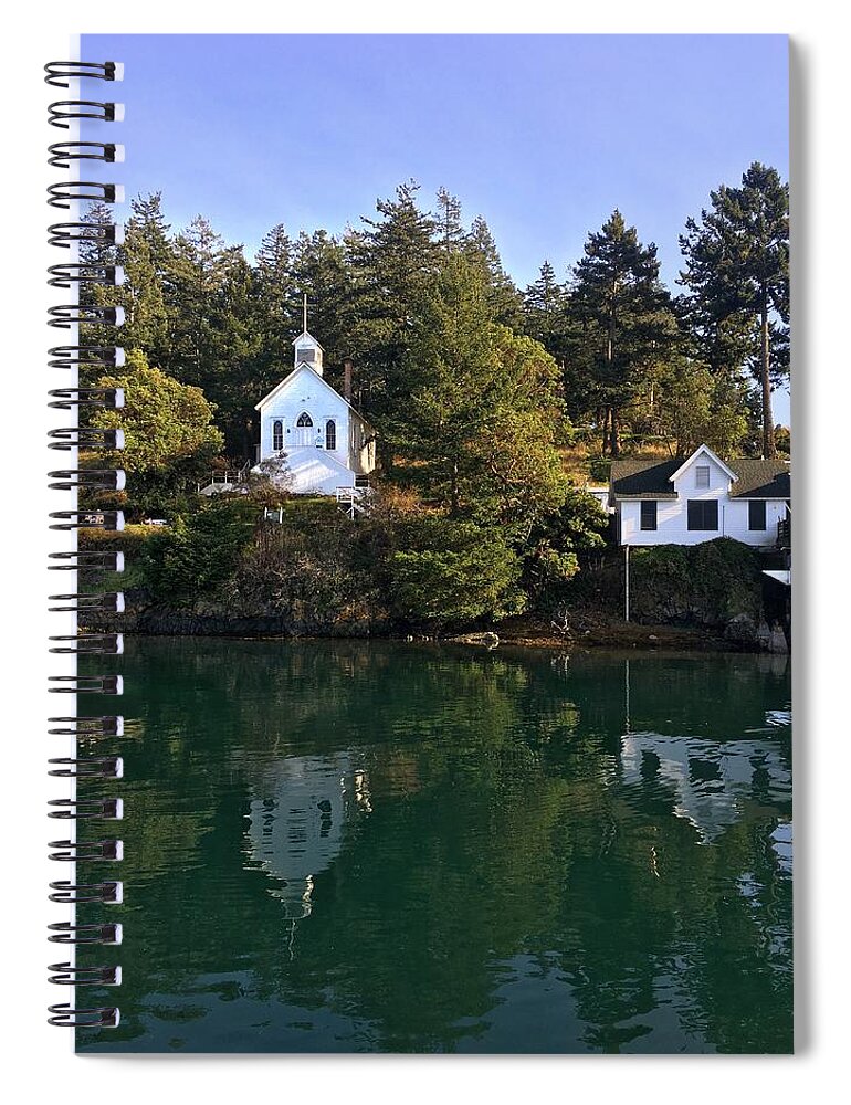 Roche Harbor Spiral Notebook featuring the photograph Our Lady of Good Voyage by Jerry Abbott