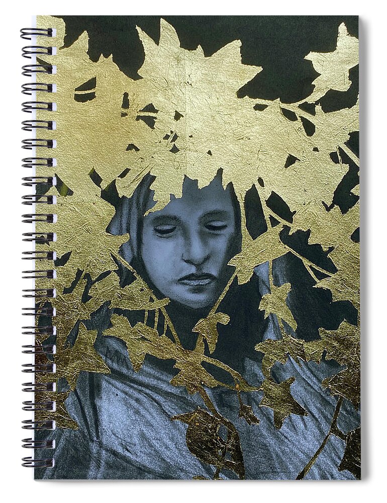 Blessed Mother Spiral Notebook featuring the painting Our Lady of Sorrow by Nadija Armusik