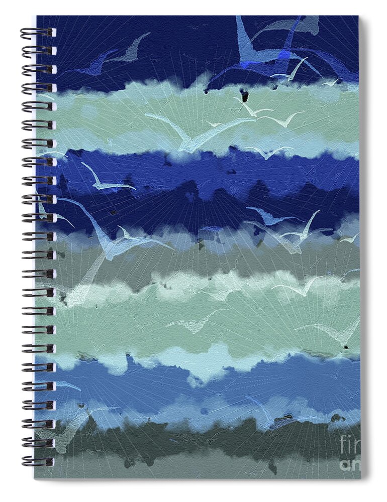 Abstract Spiral Notebook featuring the digital art Our Wings are Strong by Bentley Davis