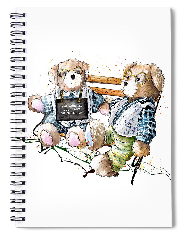 Bear Spiral Notebook featuring the painting Our Wrinkles Just Prove by Miki De Goodaboom
