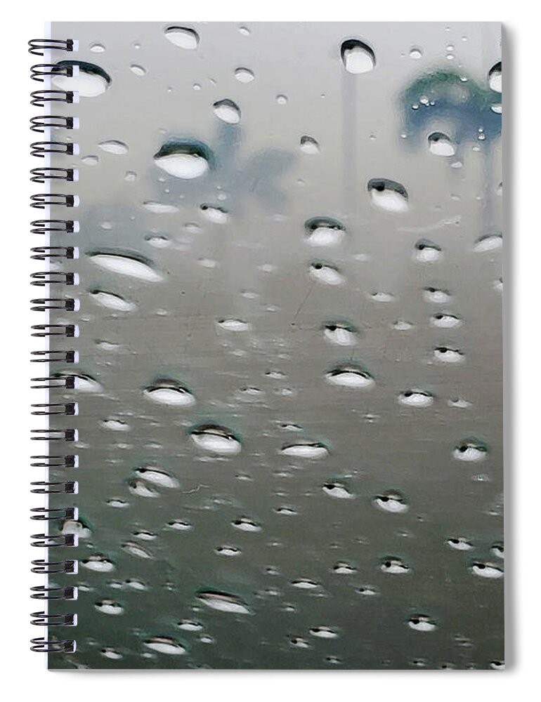 Abstract Spiral Notebook featuring the mixed media Out in the Rain by Sharon Williams Eng