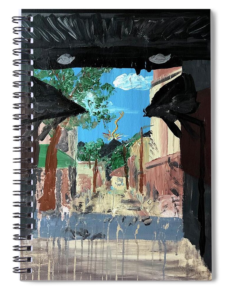 Pompeii Spiral Notebook featuring the painting Out of the Blue by Bethany Beeler