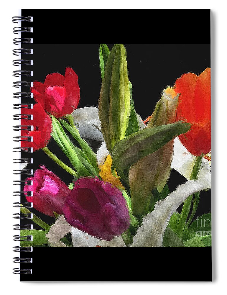 Tulips Spiral Notebook featuring the photograph Out of the Darkness...Light by Brian Watt