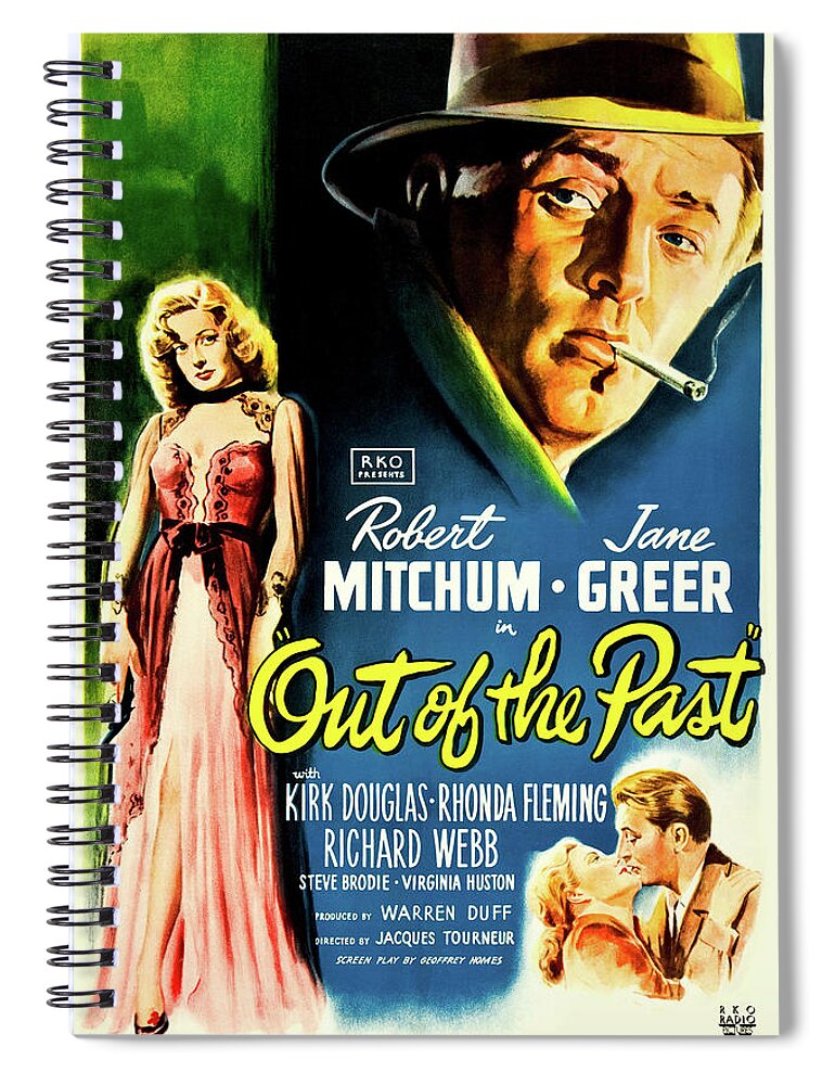 Out Of The Past Spiral Notebook featuring the photograph Out of the Past, 1947 by Vintage Hollywood Archive