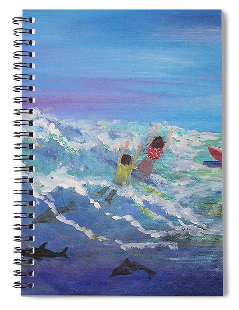 Out Of The Storm Spiral Notebook featuring the painting Out of the Storm by Karen Jane Jones