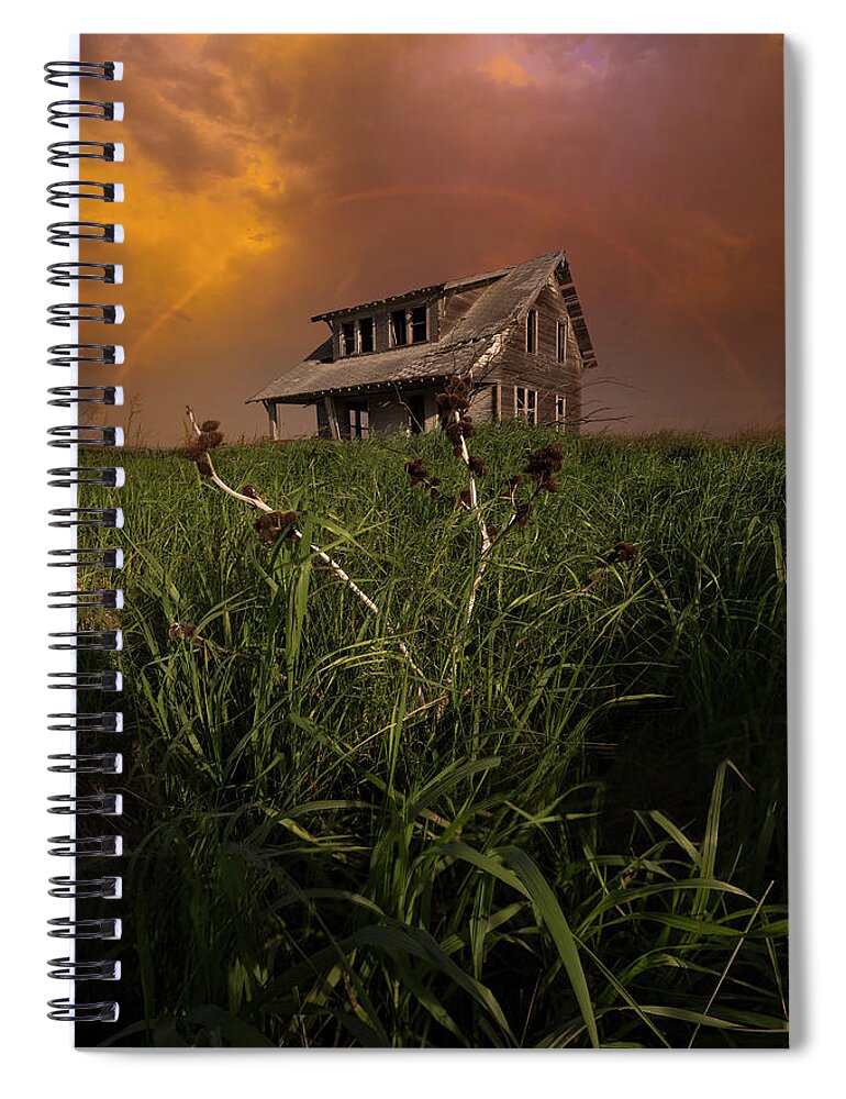 Abandoned Spiral Notebook featuring the photograph Over The Rainbow by Aaron J Groen