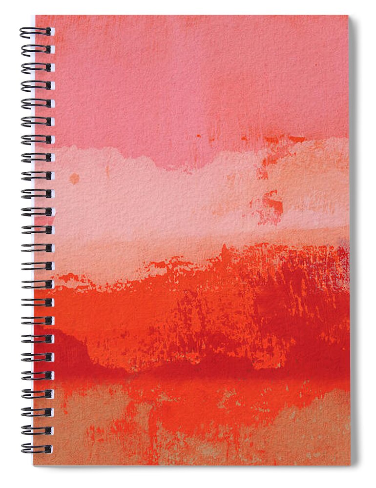 Abstract Spiral Notebook featuring the mixed media Overlapping- Art by Linda Woods by Linda Woods