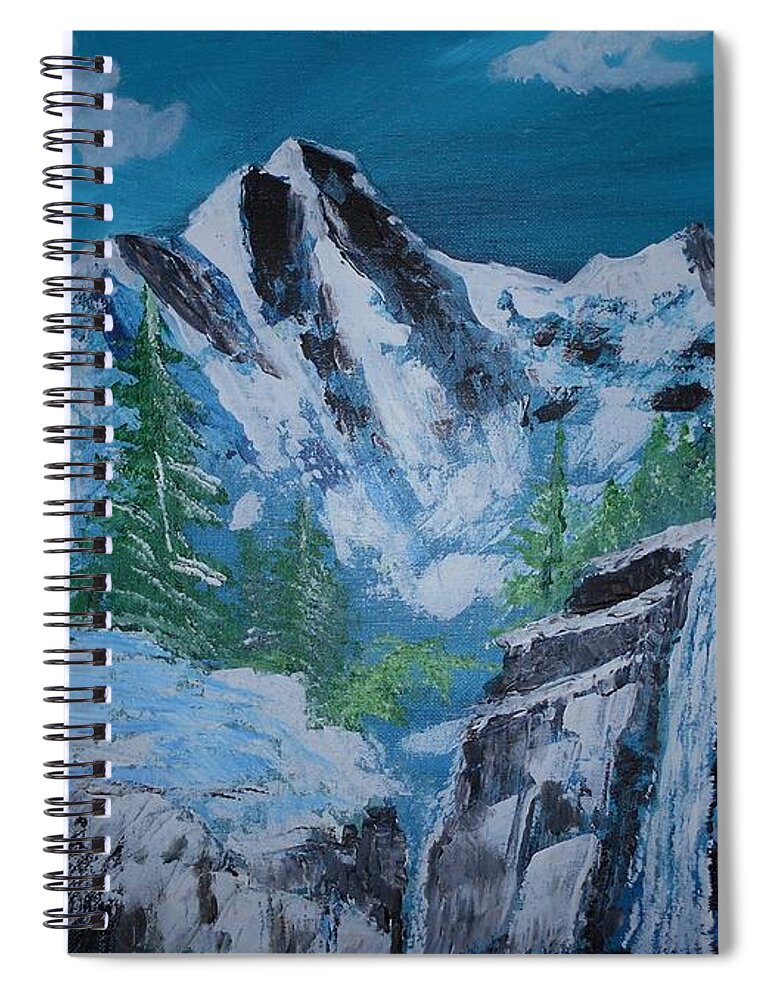 Mountains Spiral Notebook featuring the painting Overlook Painting # 366 by Donald Northup