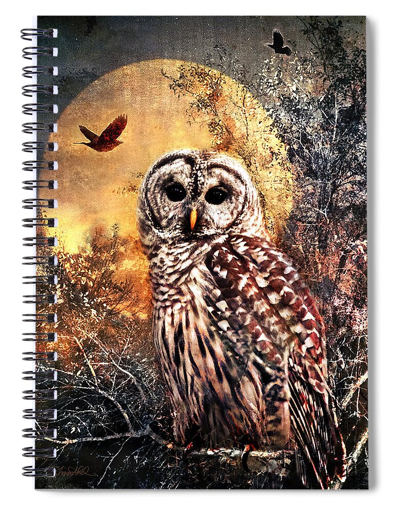 Photography Spiral Notebook featuring the photograph Owl in Moonlight by Shara Abel