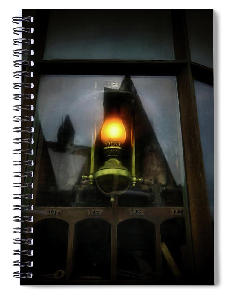 Building Spiral Notebook featuring the photograph Owl Post by Bill Chizek