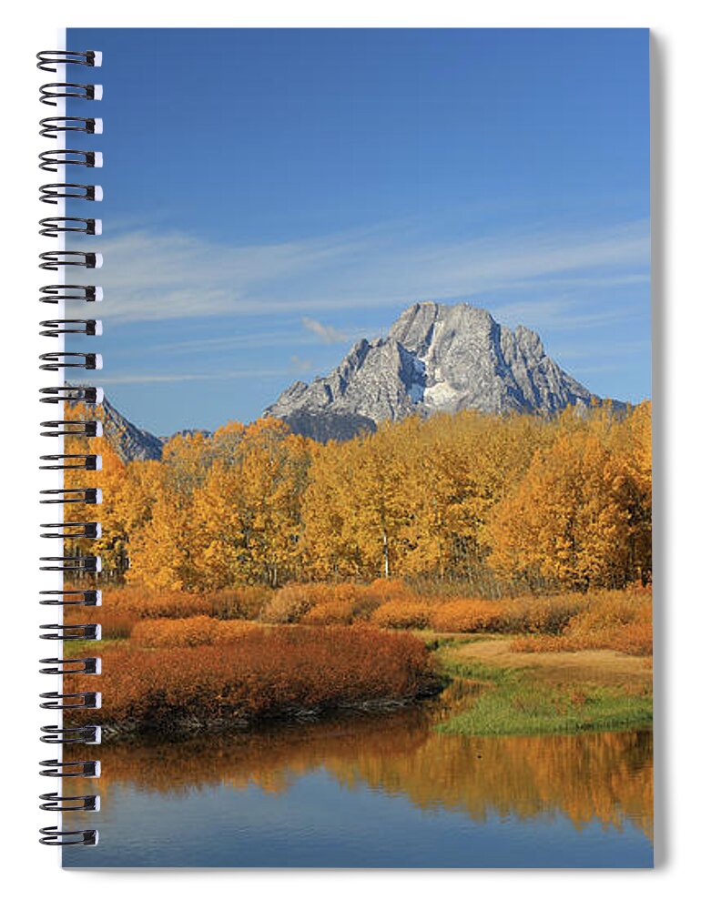 Oxbow Bend Reflection Spiral Notebook featuring the photograph Oxbow Bend Fall Colors by Dan Sproul