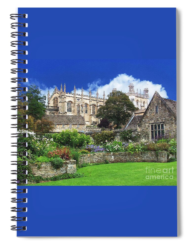 Oxford University Spiral Notebook featuring the photograph Oxford University Christ Church Memorial Garden by Brian Watt