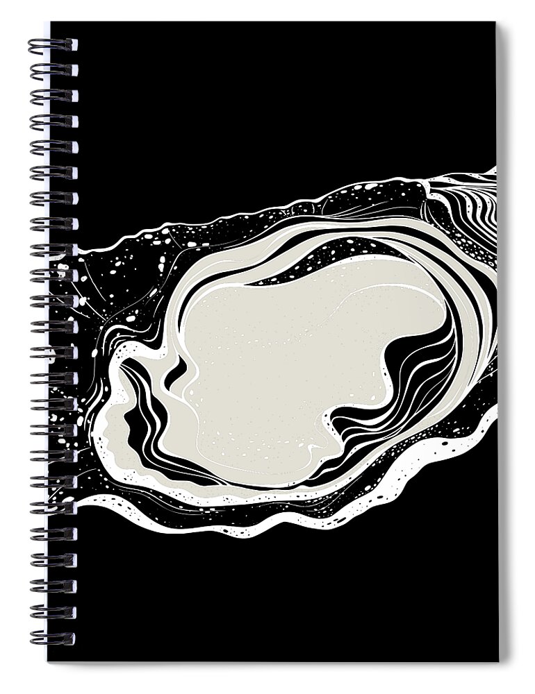 Animal Spiral Notebook featuring the painting Oyster Black by Tony Rubino