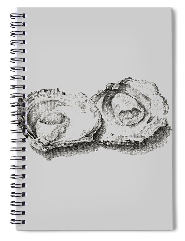 Animal Spiral Notebook featuring the painting Oysters White by Tony Rubino
