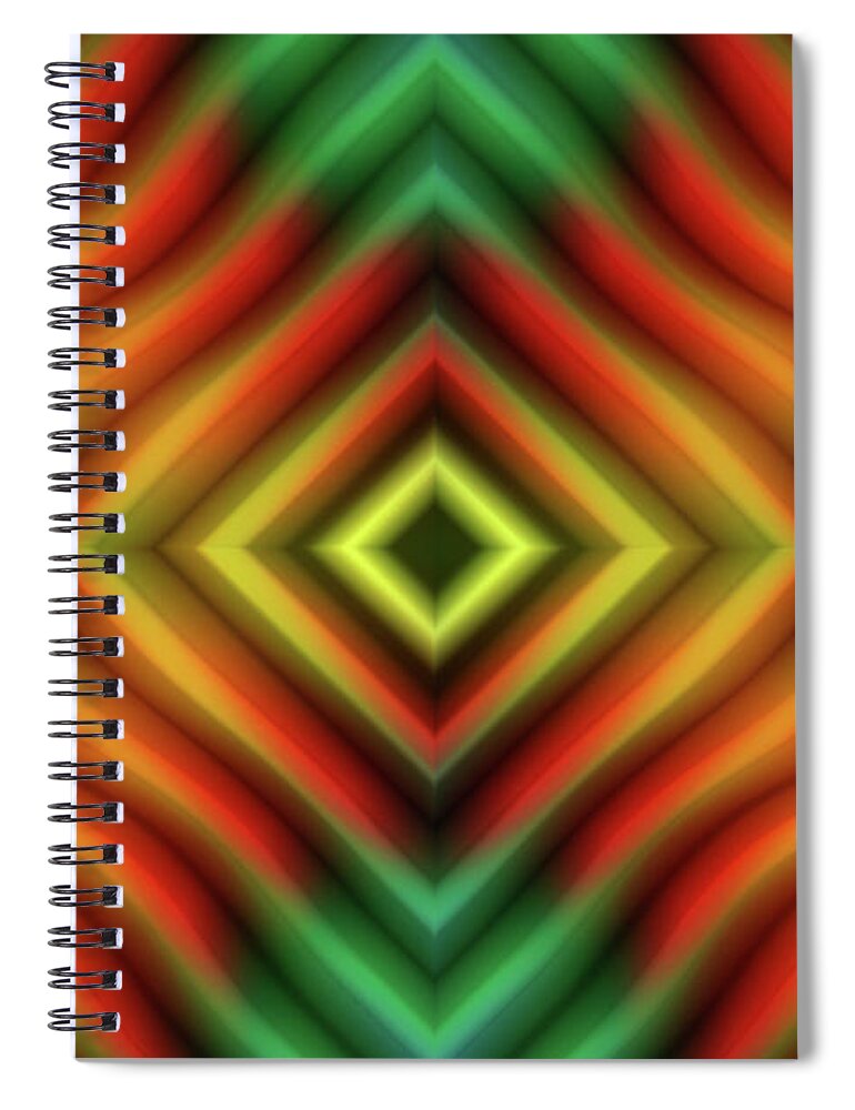 Colorful Abstract Spiral Notebook featuring the digital art P C Abstract 41 by Mike McGlothlen