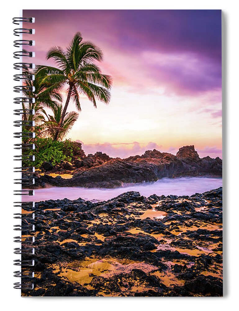 Ahihi Spiral Notebook featuring the photograph Paako Cove Secret Beach Maui Hawaii Sunrise Photo by Paul Velgos