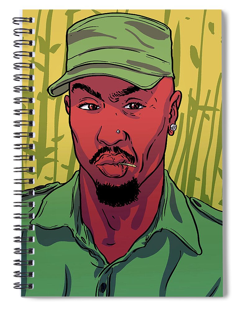 Hiphop Spiral Notebook featuring the digital art Pac of The Jungle by Point Blank