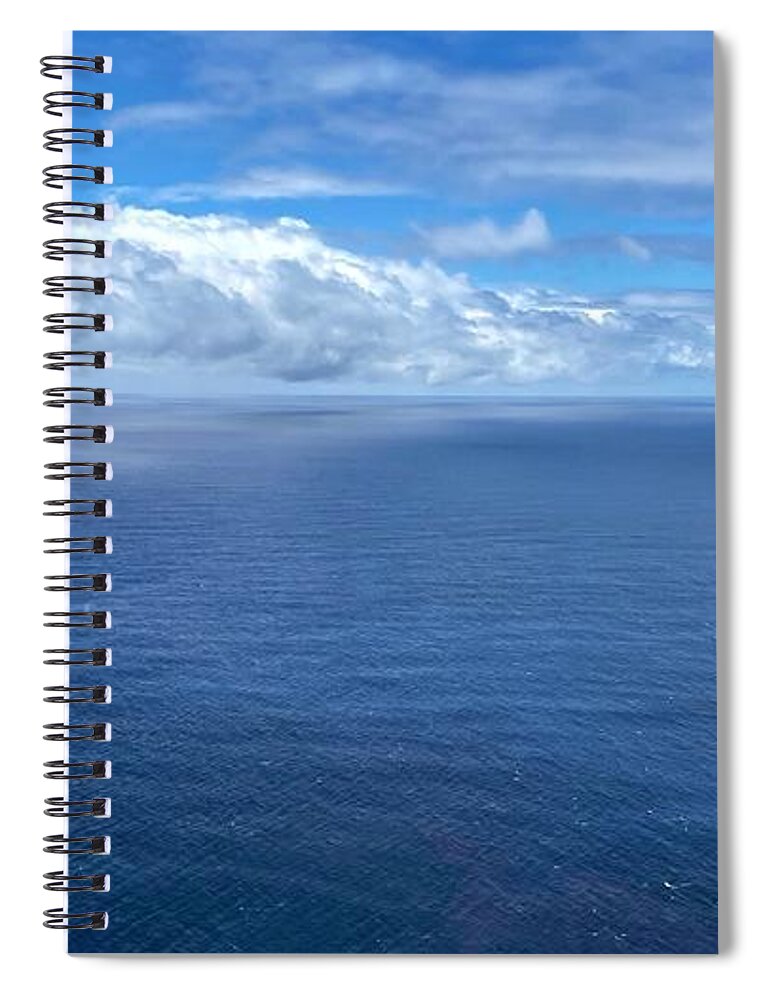 Photograph Sea Ocean Blue Clouds Spiral Notebook featuring the photograph Pacific Ocean by Beverly Read