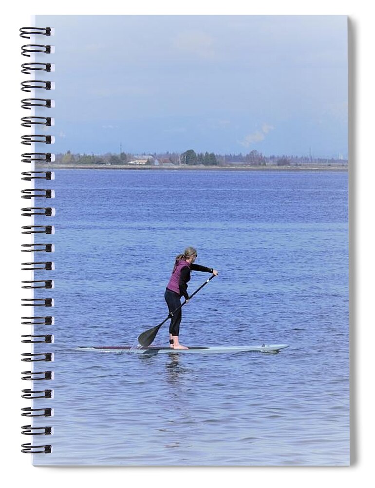 Paddle Boarding Spiral Notebook featuring the photograph Paddle Boarding on the Pacific by James Cousineau